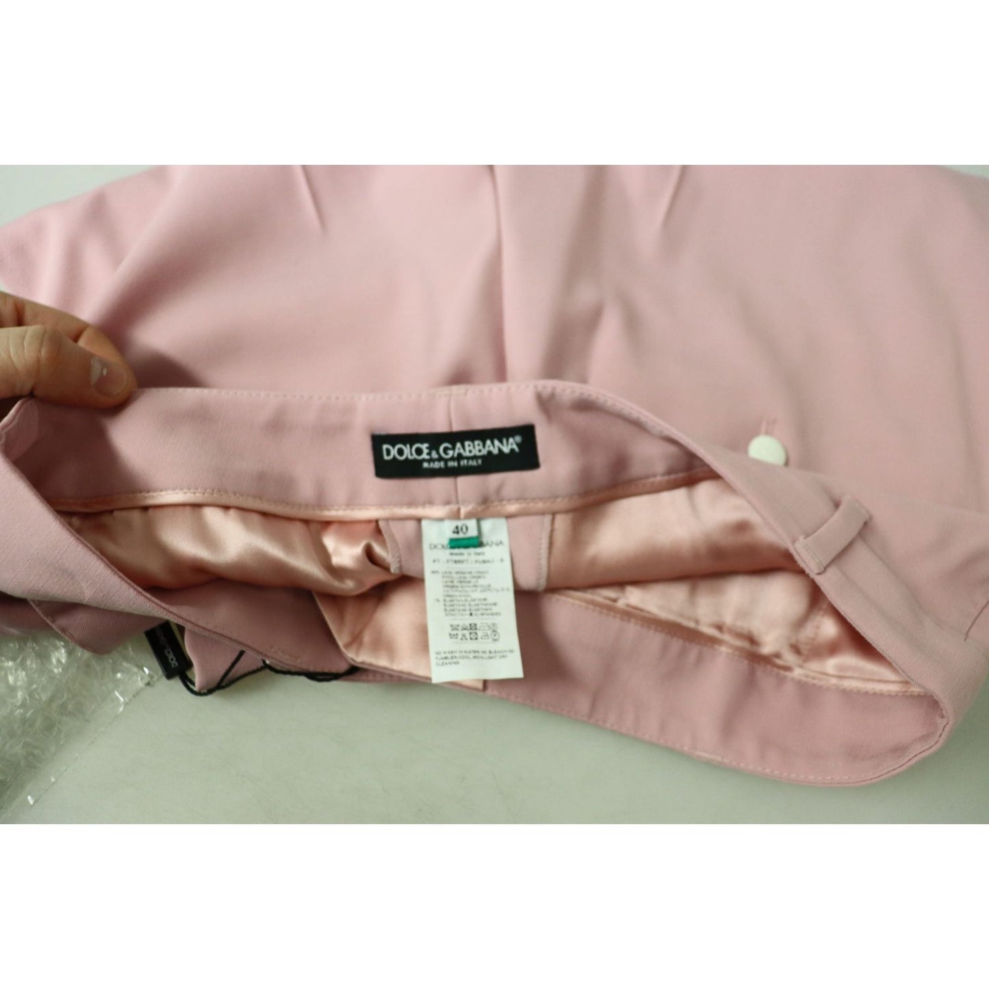 Dolce & Gabbana Chic MidWaist Virgin Wool Pink Pants Dolce & Gabbana Rosy Brown