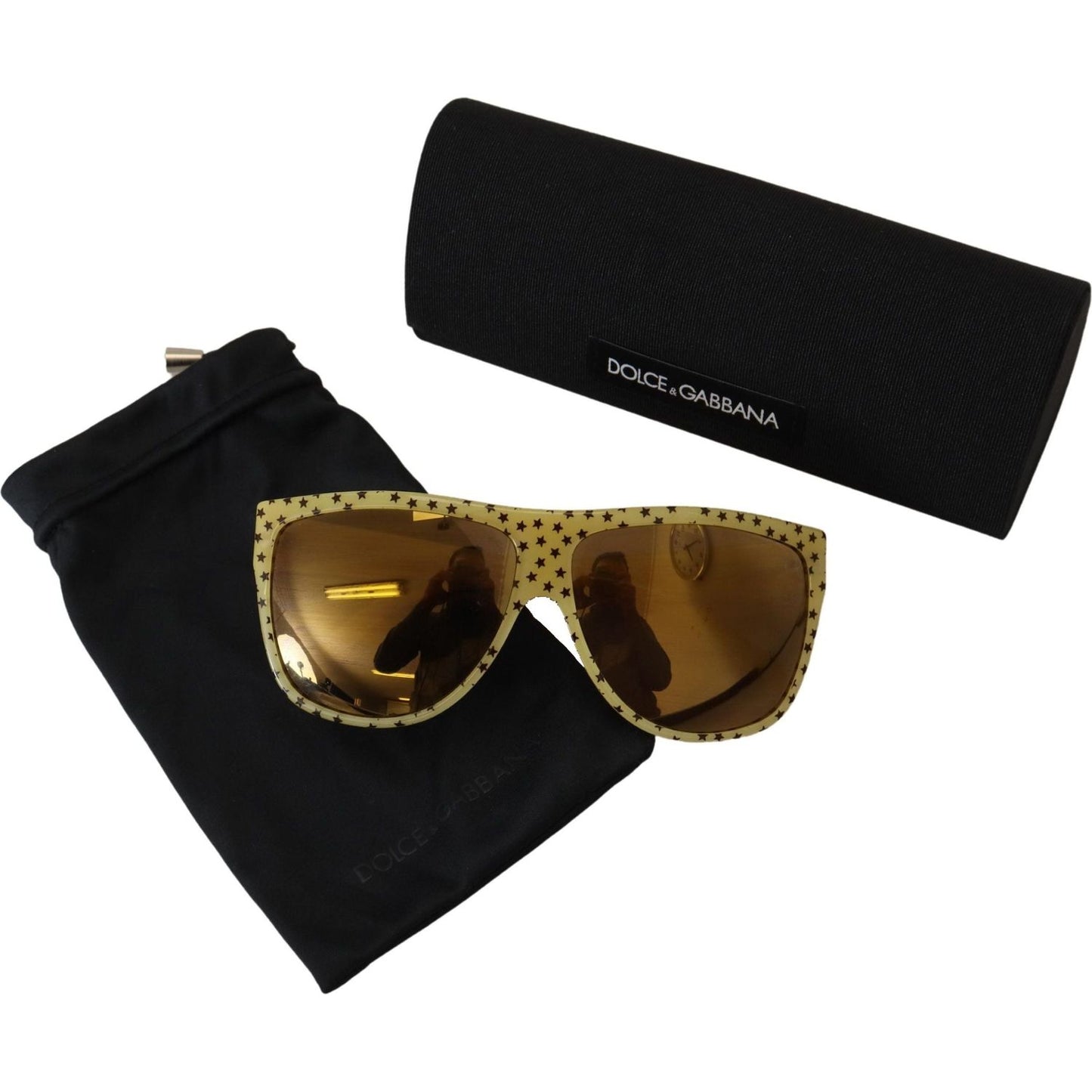 Dolce & Gabbana Stellar Chic Square Sunglasses in Yellow Dolce & Gabbana Black