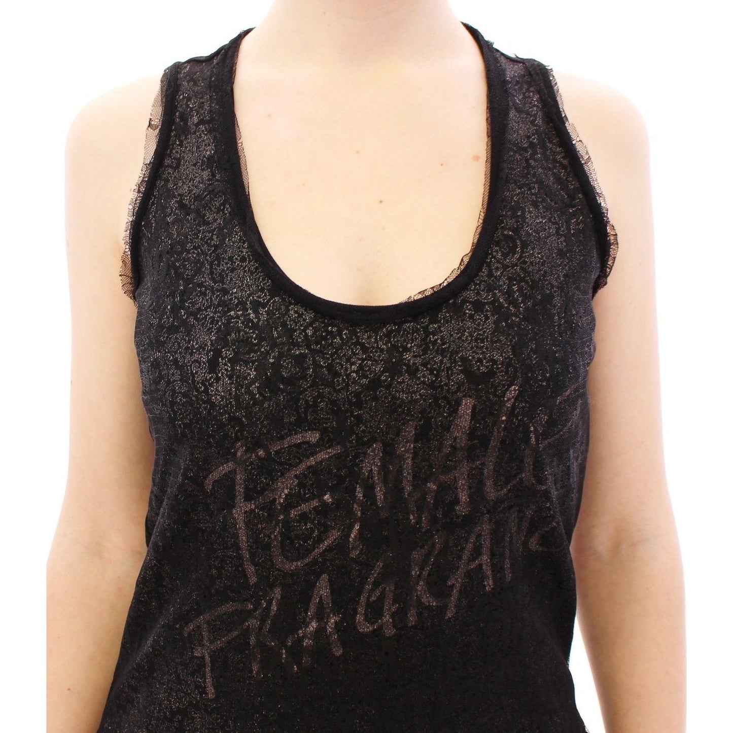 Ermanno Scervino Black Nylon Lace Detail Mini Dress Ermanno Scervino Dark Slate Gray