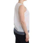 Ermanno Scervino White Blue Top Blouse Tank Shirt Sleeveless SIG11504-2