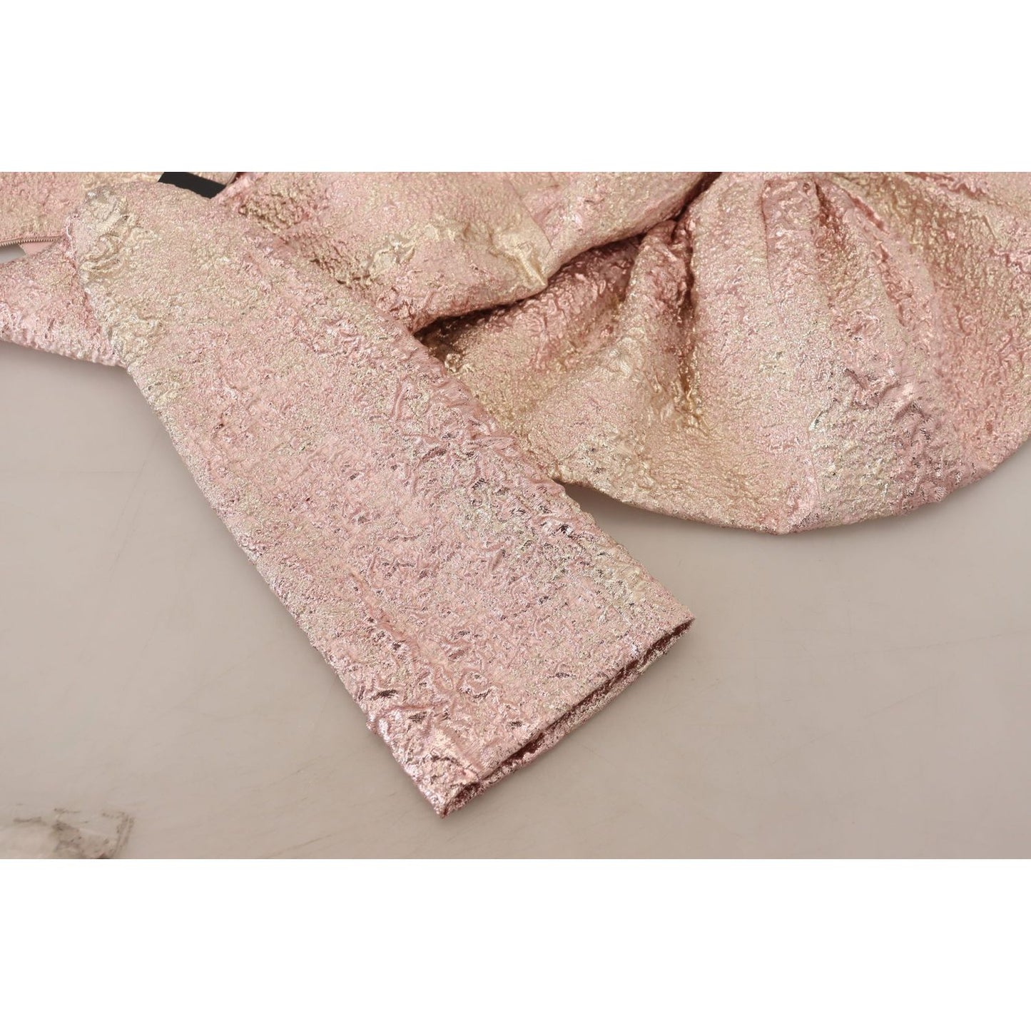 Dolce & Gabbana Elegant Pink Jacquard Midi Sheath Dress WOMAN DRESSES Dolce & Gabbana Tan