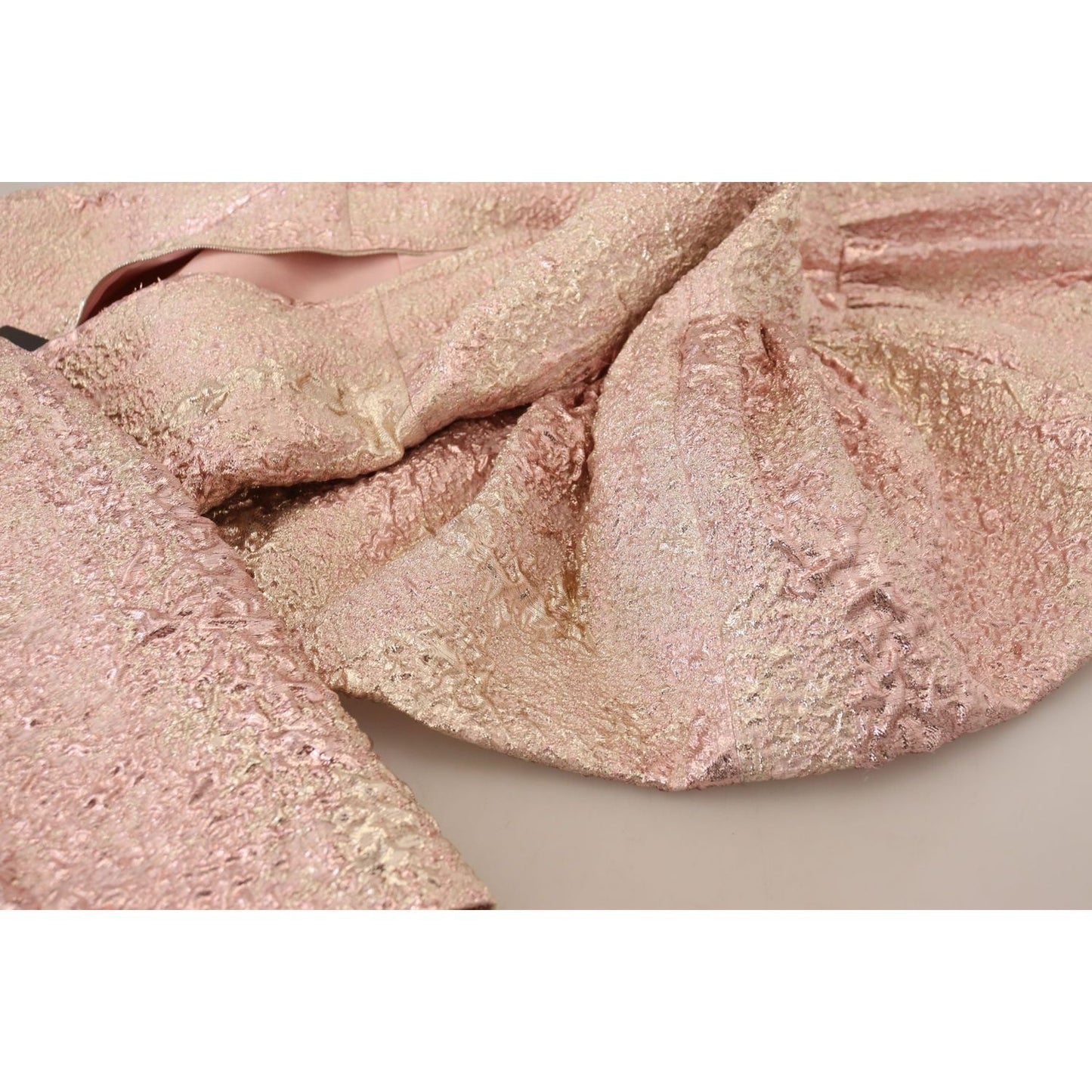Dolce & Gabbana Elegant Pink Jacquard Midi Sheath Dress WOMAN DRESSES Dolce & Gabbana Tan