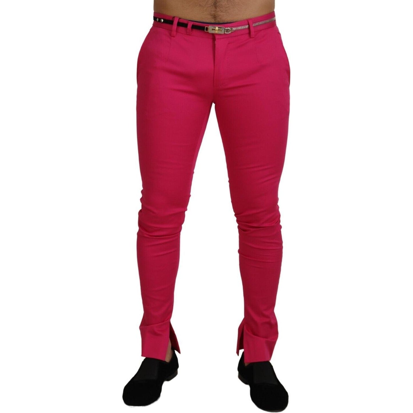 Dolce & Gabbana Chic Pink Cotton Blend Trousers Dolce & Gabbana Brown