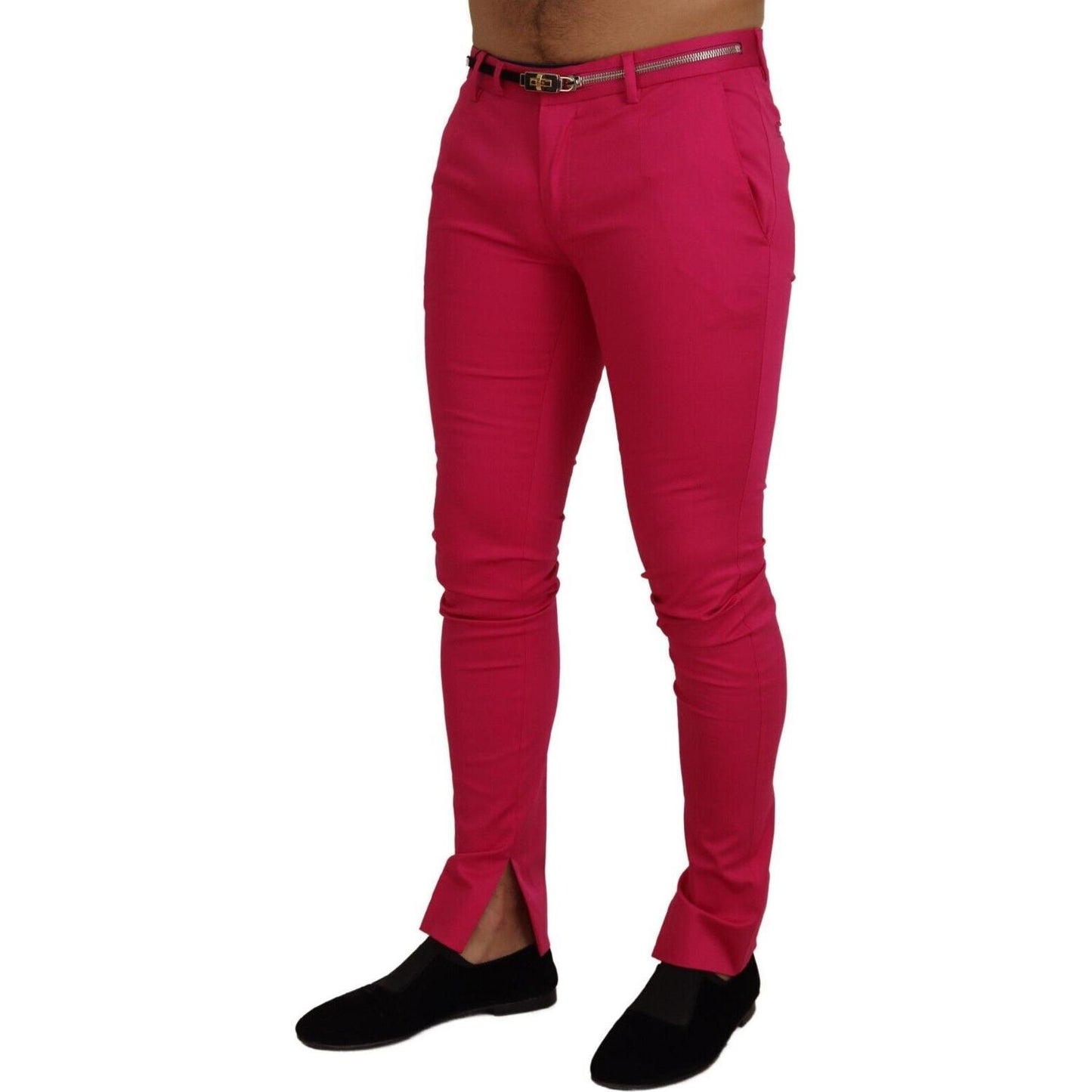 Dolce & Gabbana Chic Pink Cotton Blend Trousers Dolce & Gabbana Brown