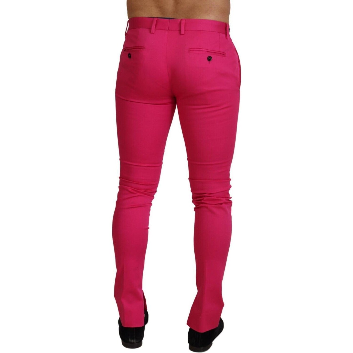 Dolce & Gabbana Chic Pink Cotton Blend Trousers Dolce & Gabbana Brown