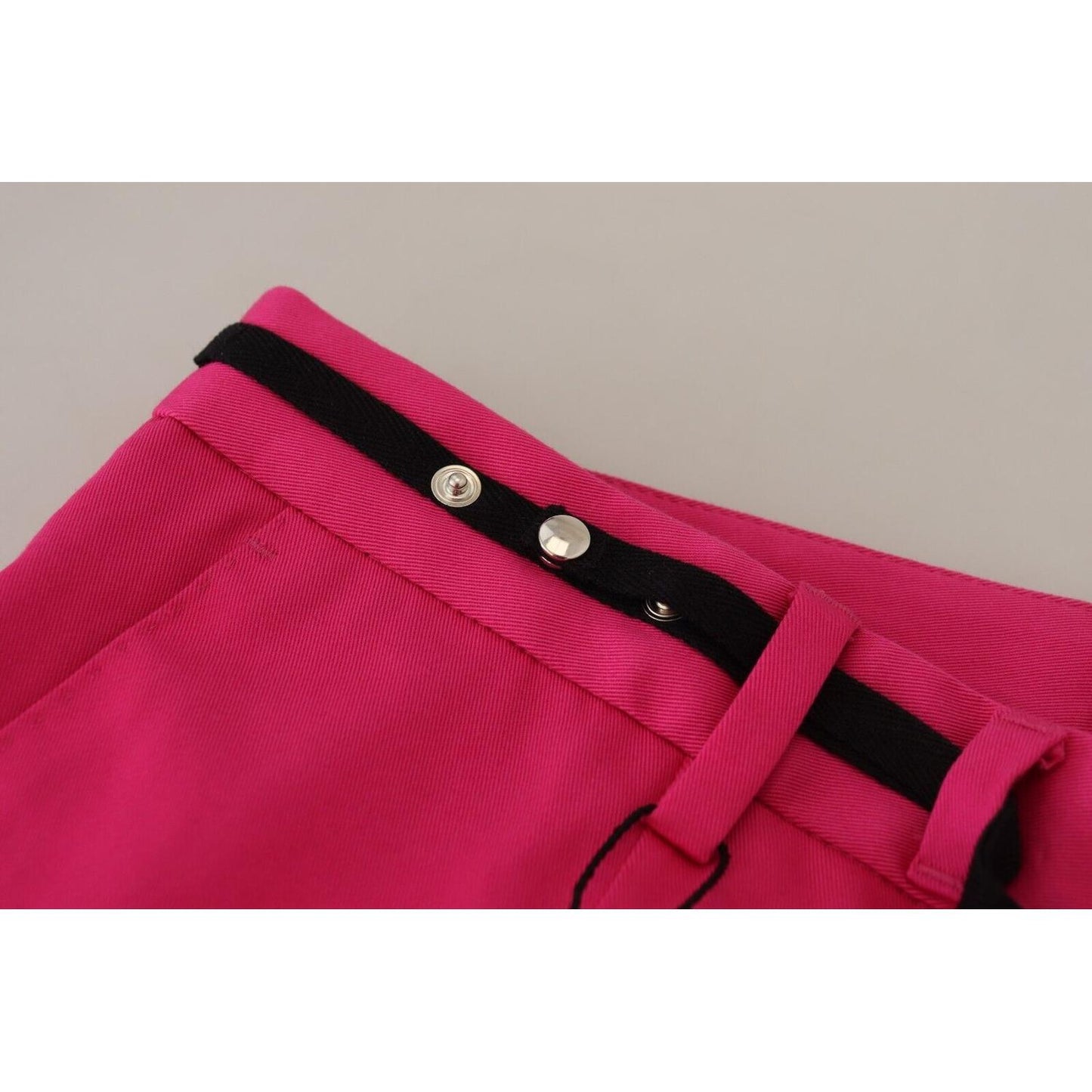 Dolce & Gabbana Chic Pink Cotton Blend Trousers Dolce & Gabbana Gray
