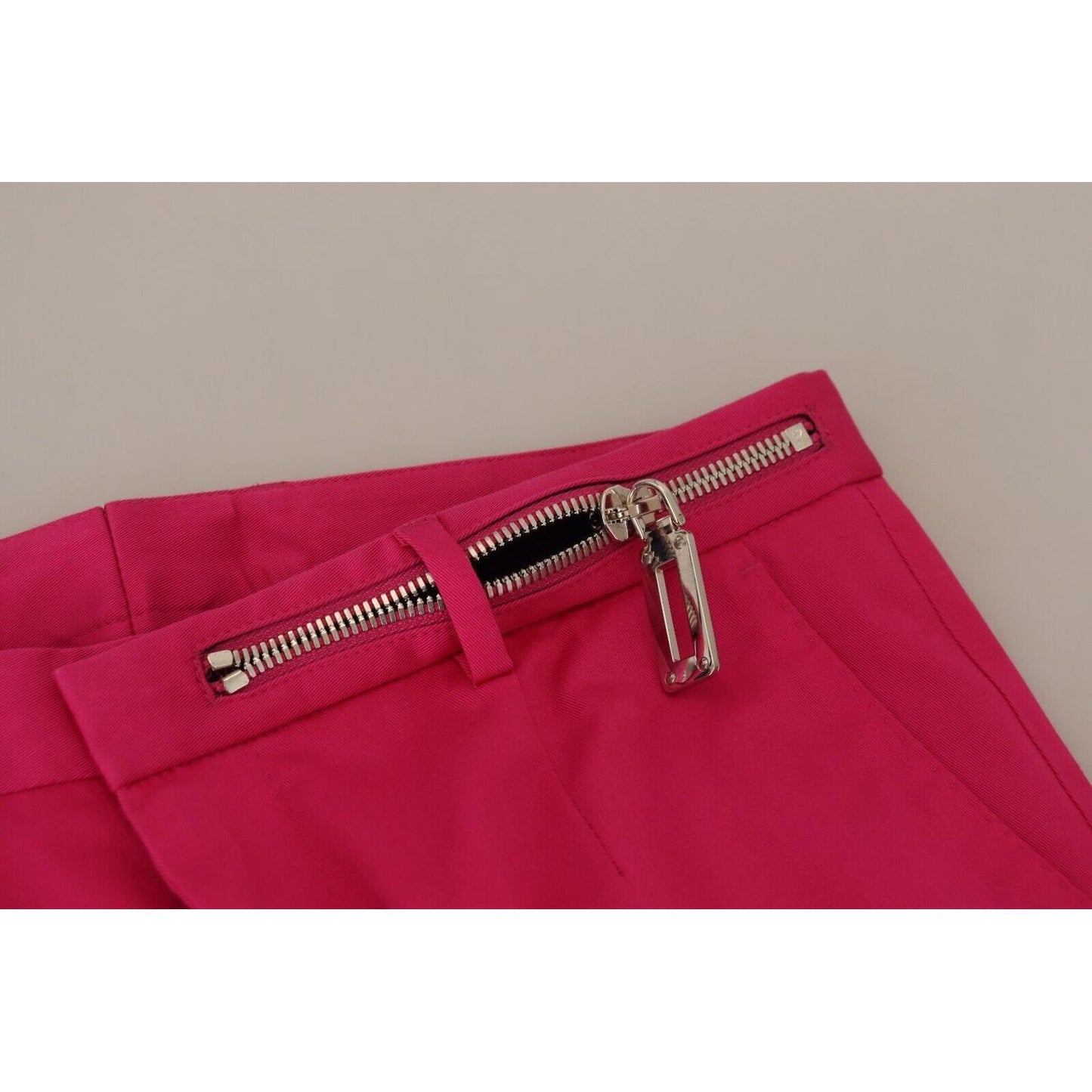 Dolce & Gabbana Chic Pink Cotton Blend Trousers Dolce & Gabbana Brown