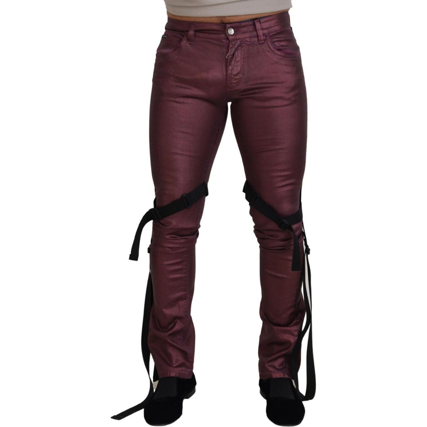 Dolce & Gabbana Elegant Magenta Cotton Trousers Dolce & Gabbana Dark Slate Gray