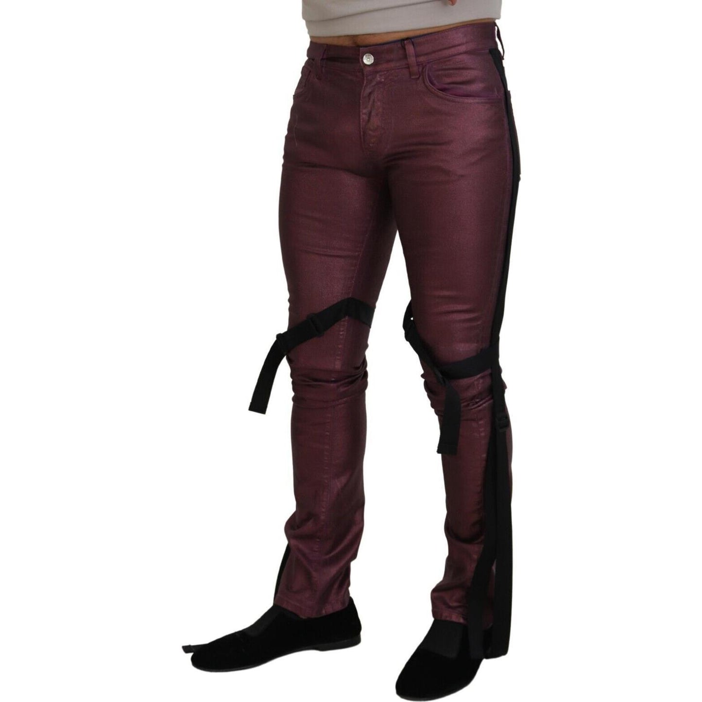 Dolce & Gabbana Elegant Magenta Cotton Trousers Dolce & Gabbana Dark Slate Gray