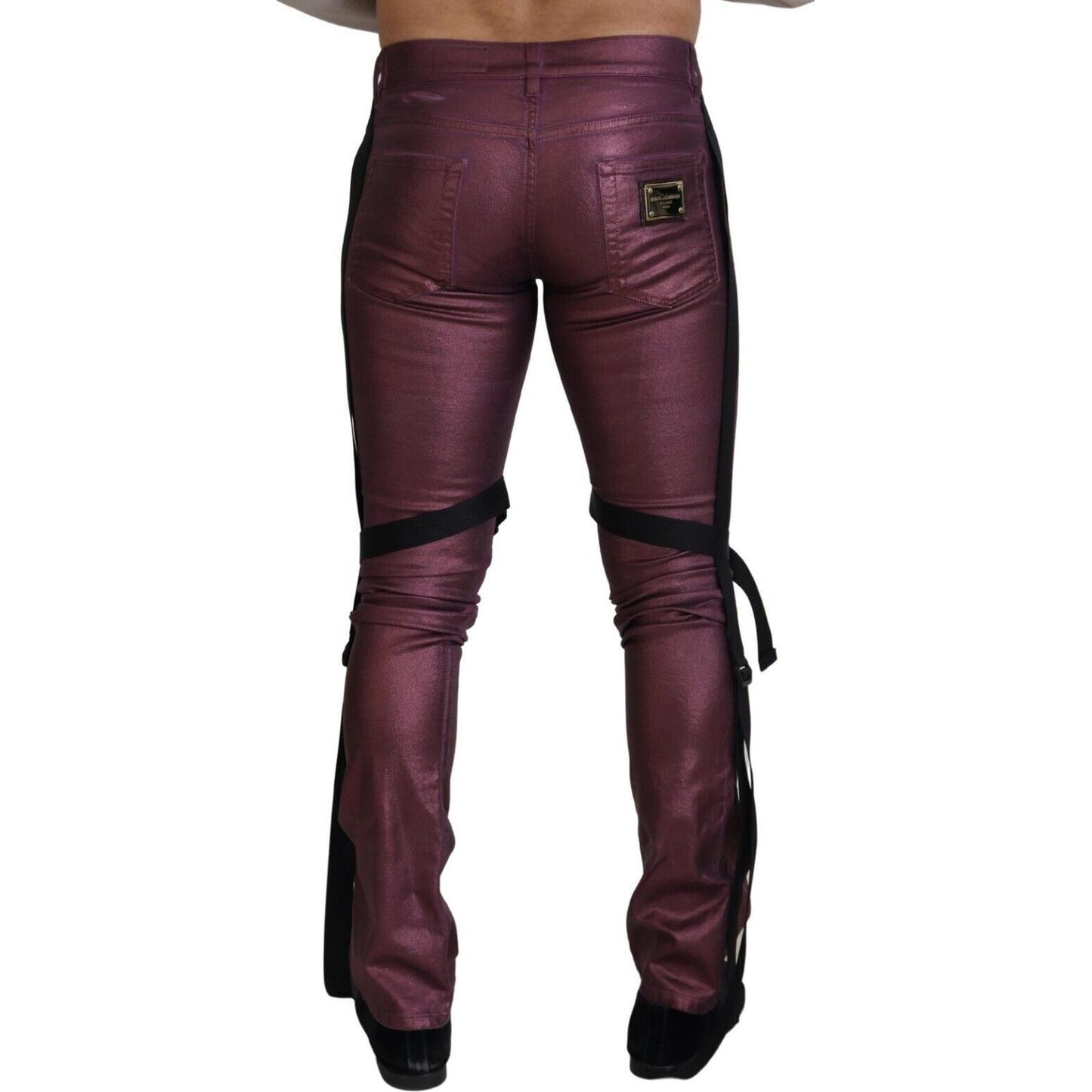 Dolce & Gabbana Elegant Magenta Cotton Trousers Dolce & Gabbana Dark Slate Gray