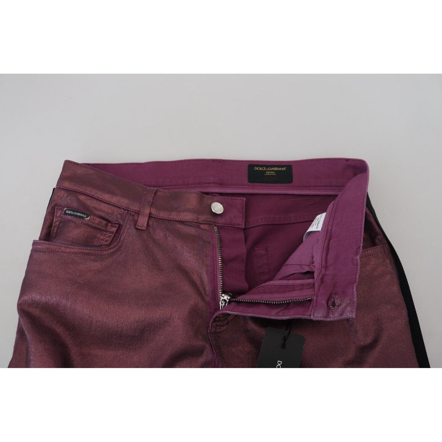 Dolce & Gabbana Elegant Magenta Cotton Trousers Dolce & Gabbana Dark Slate Gray