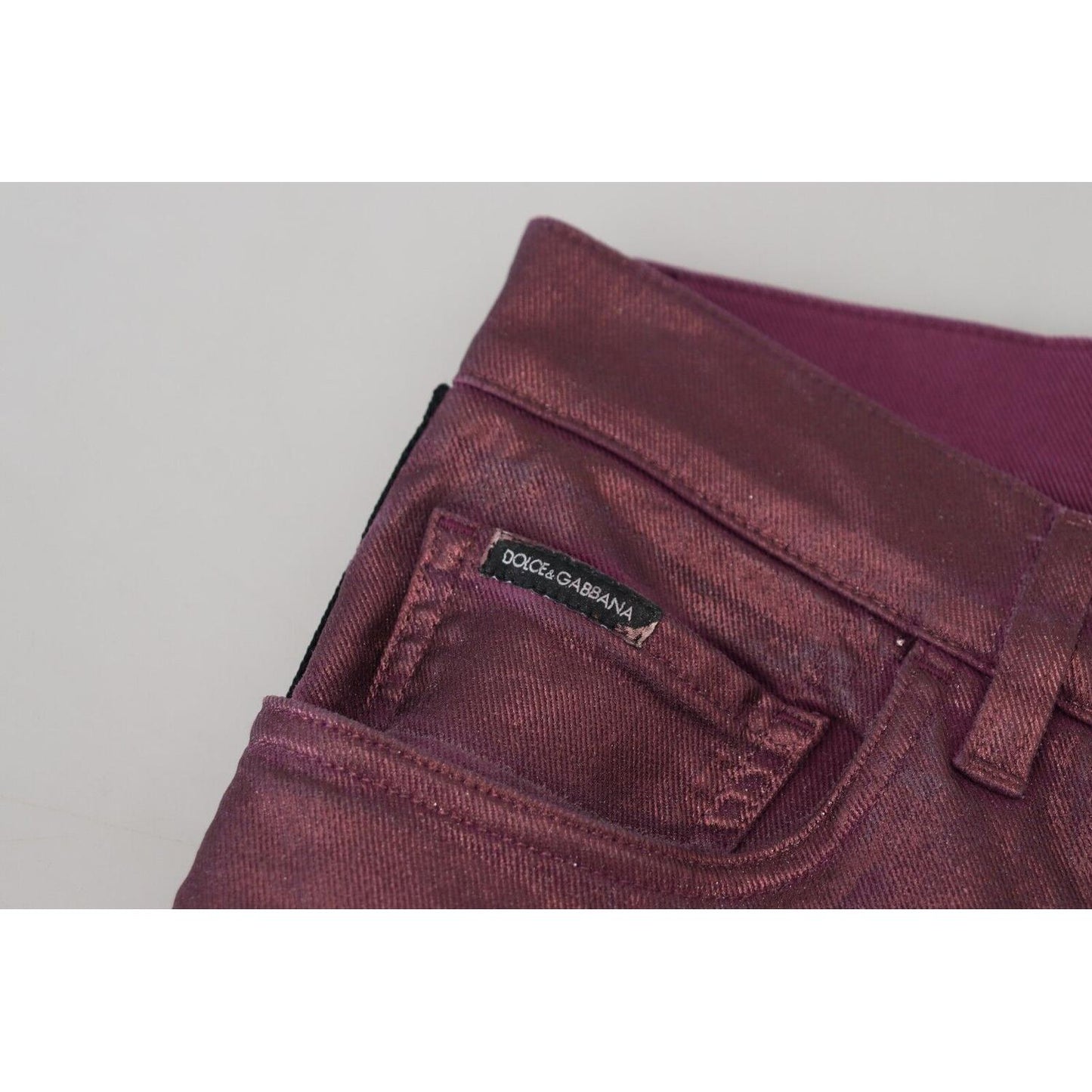 Dolce & Gabbana Elegant Magenta Cotton Trousers Dolce & Gabbana Gray