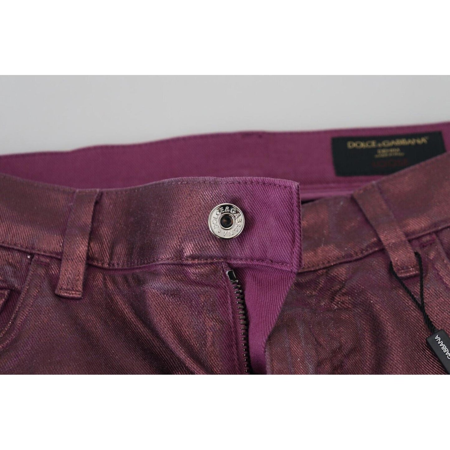 Dolce & Gabbana Elegant Magenta Cotton Trousers Dolce & Gabbana Dark Slate Gray