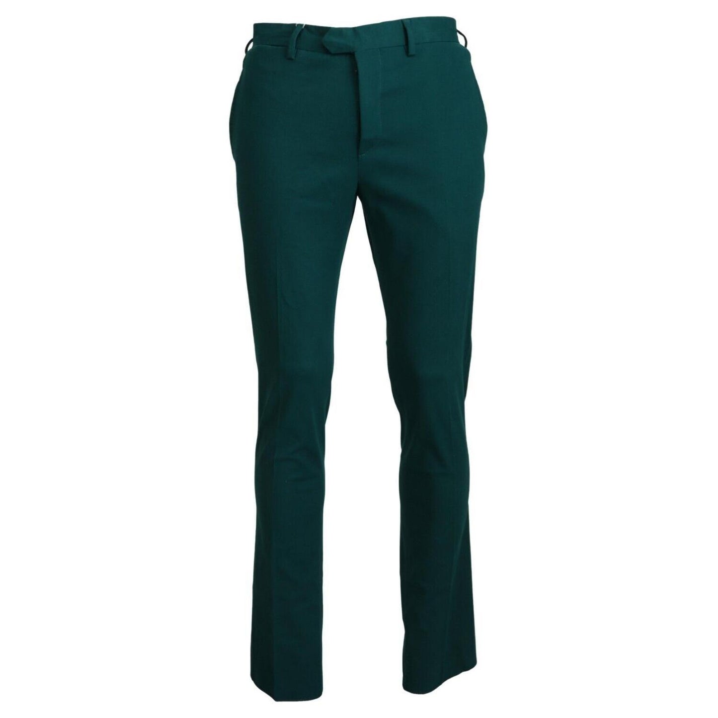 BENCIVENGA Elegantly Tailored Green Pure Cotton Pants BENCIVENGA Dark Slate Gray