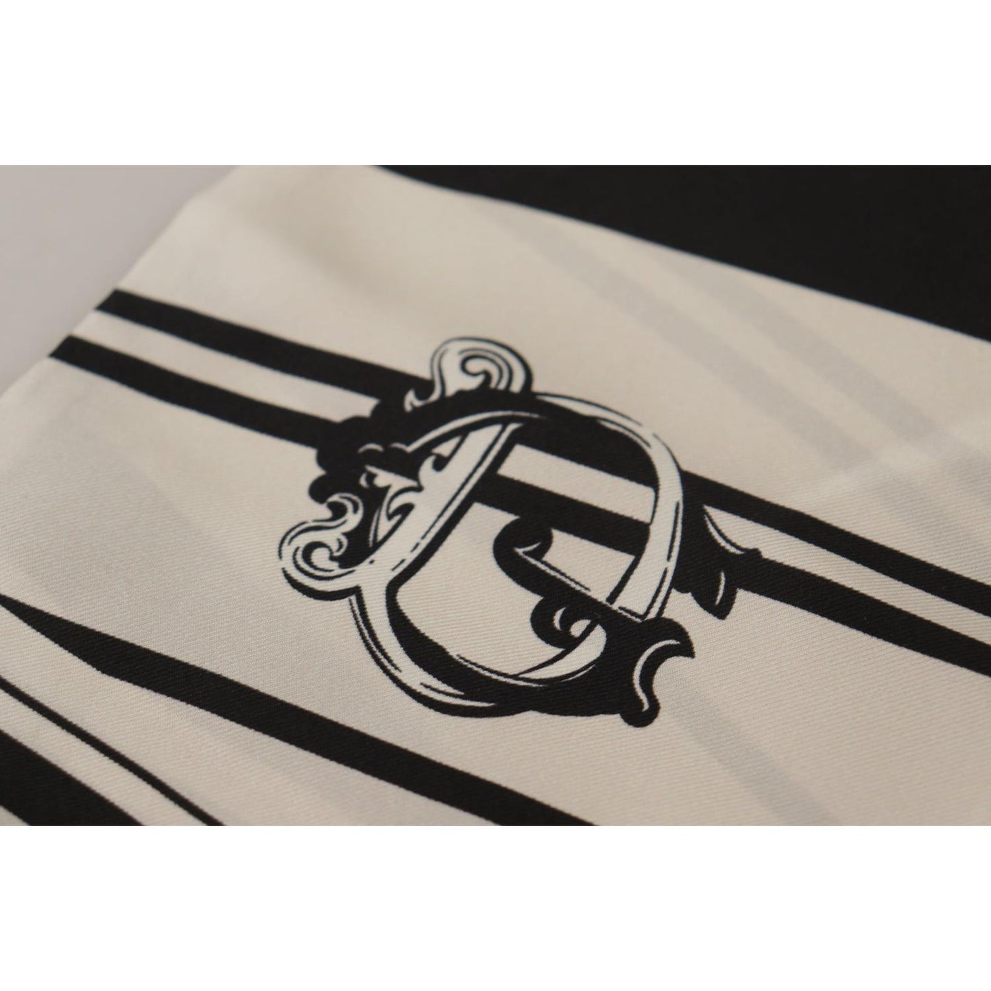 Dolce & Gabbana Elegant Silk Men's Scarf - Classic Black Stripe Dolce & Gabbana Dark Gray