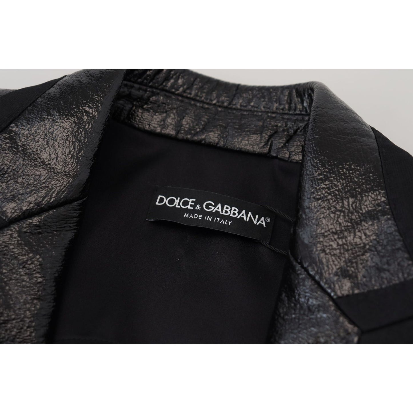 Dolce & Gabbana Elegant Cropped Black Designer Jacket Dolce & Gabbana Black