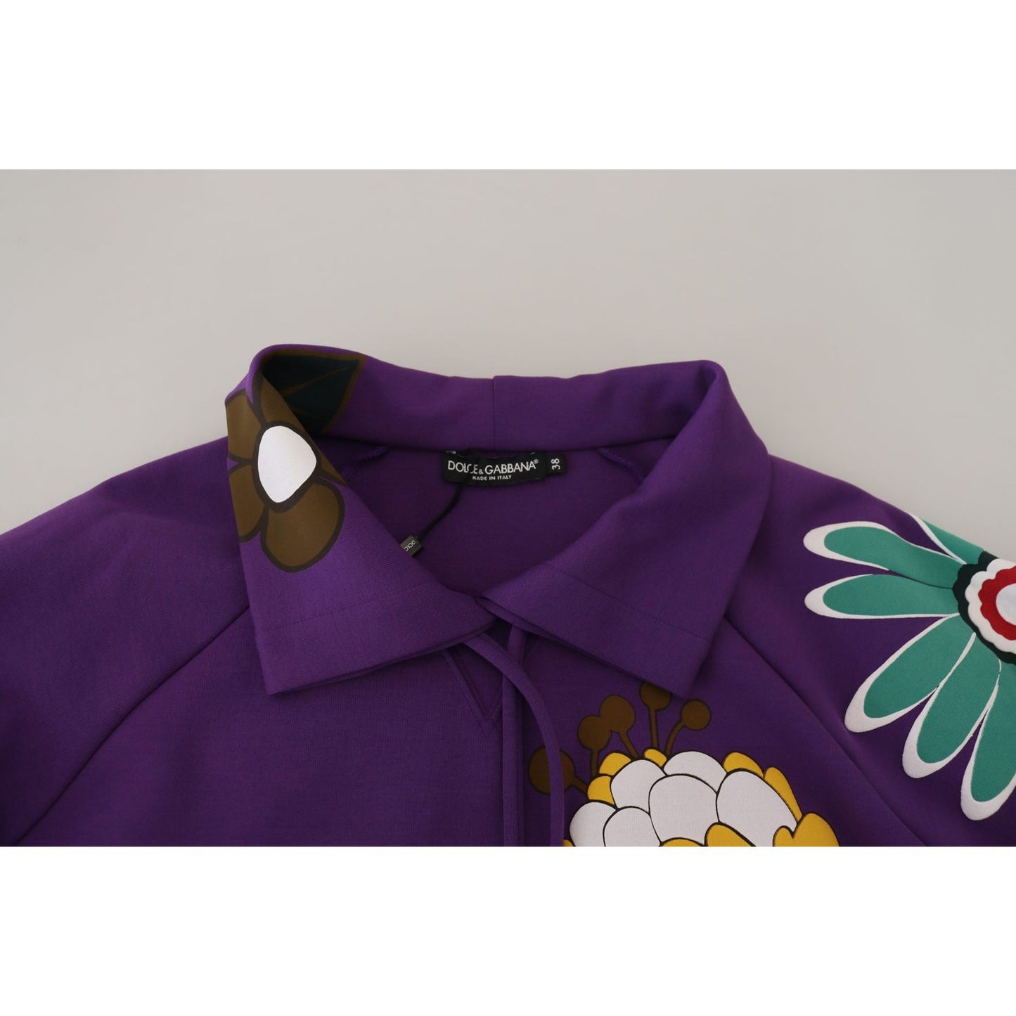Dolce & Gabbana Elegant Purple Floral Pullover Sweater Dolce & Gabbana Dark Slate Gray