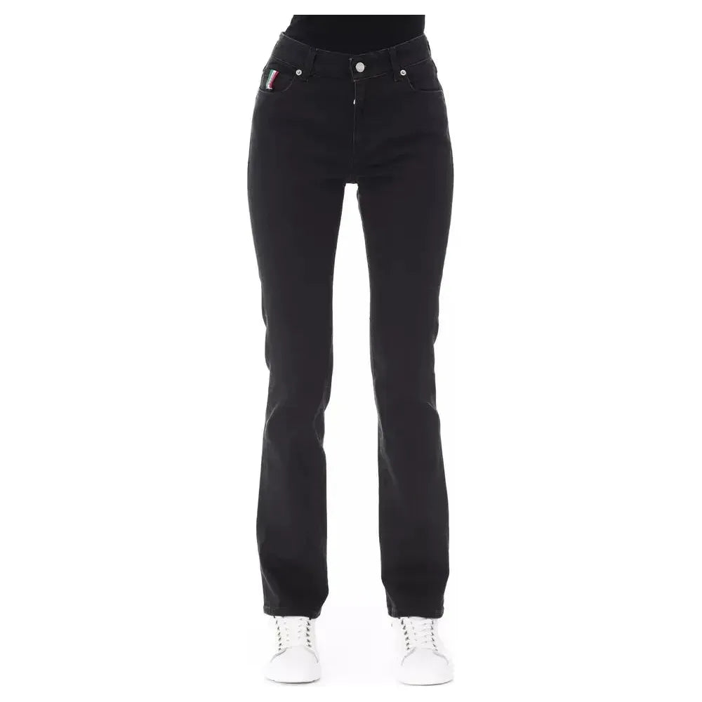 Baldinini Trend Black Cotton Women Jeans Baldinini Trend Dark Slate Gray