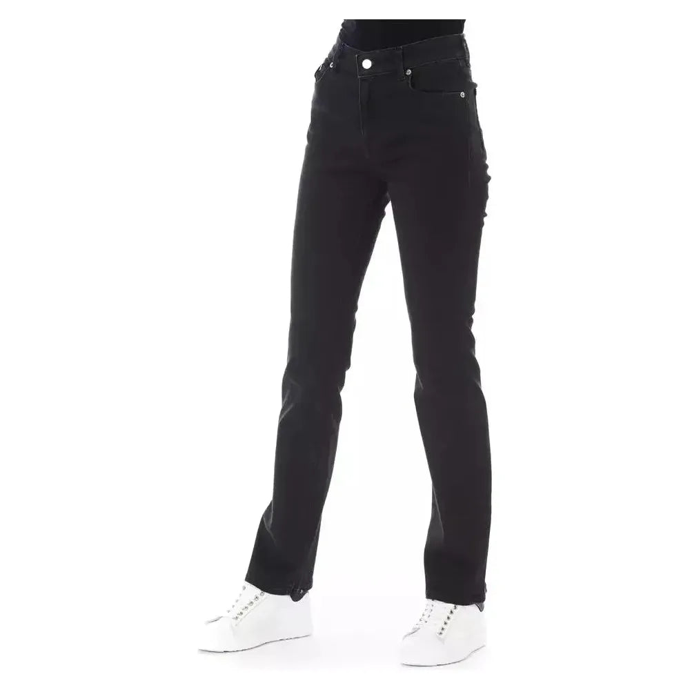 Baldinini Trend Black Cotton Women Jeans Baldinini Trend Dark Slate Gray