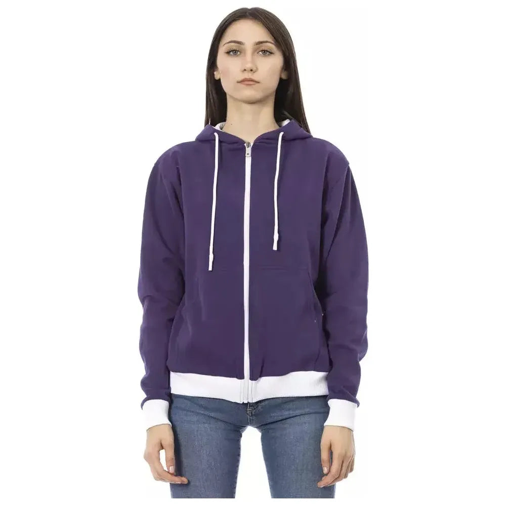 Baldinini Trend Purple Cotton Women Sweater Baldinini Trend Dark Slate Gray