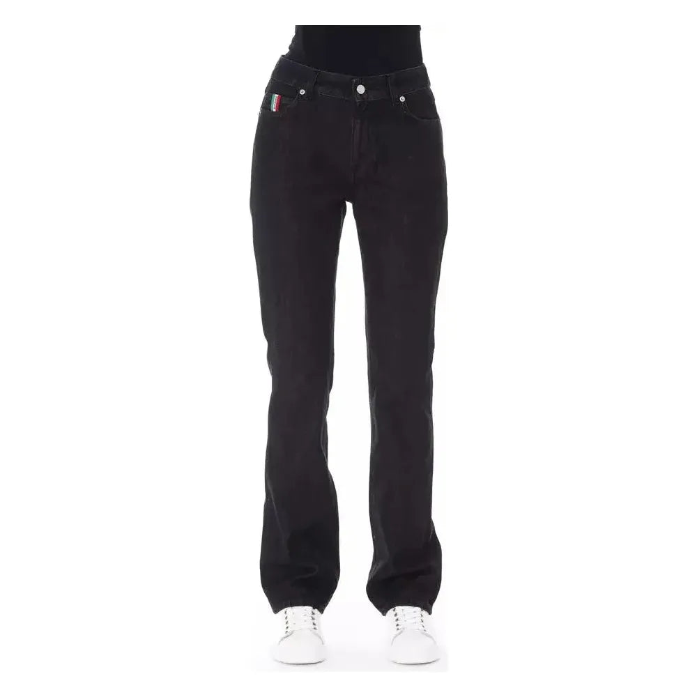 Baldinini Trend Black Cotton Women Jeans Baldinini Trend Dark Slate Gray