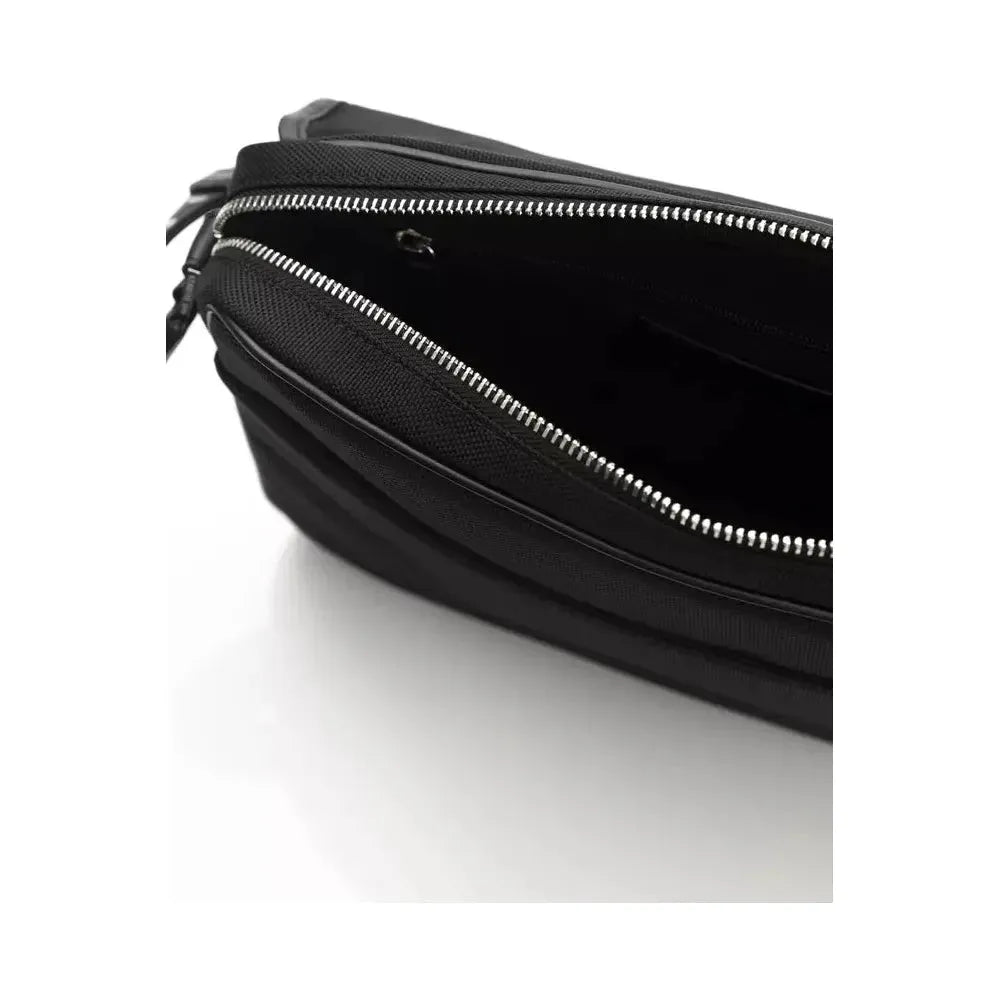 Cerruti 1881 Black Leather Men Messenger Bag Cerruti 1881 Black