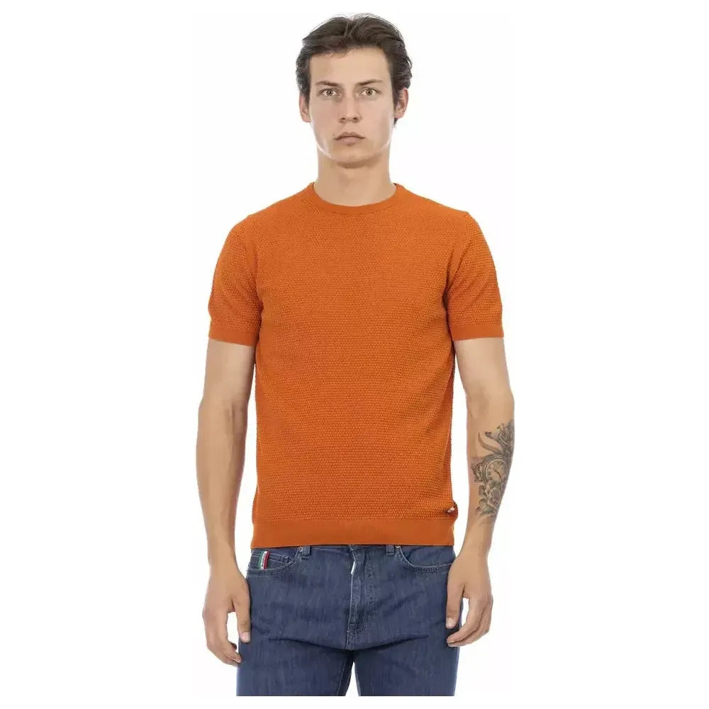 Baldinini Trend Orange Cotton Men Sweater Baldinini Trend Chocolate