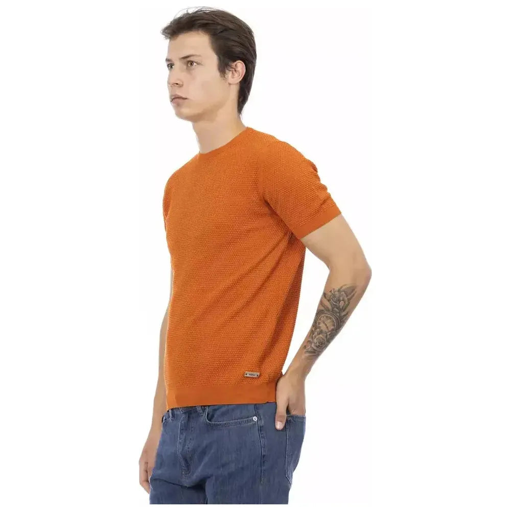 Baldinini Trend Orange Cotton Men Sweater Baldinini Trend Chocolate
