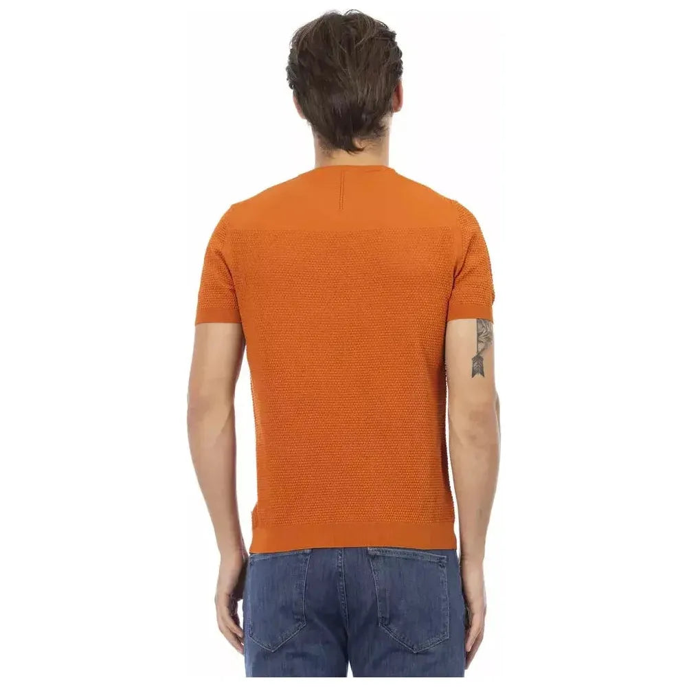 Baldinini Trend Orange Cotton Men Sweater Baldinini Trend Chocolate