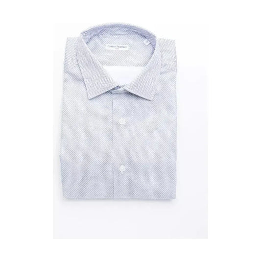 Robert Friedman Light Blue Cotton Men Shirt