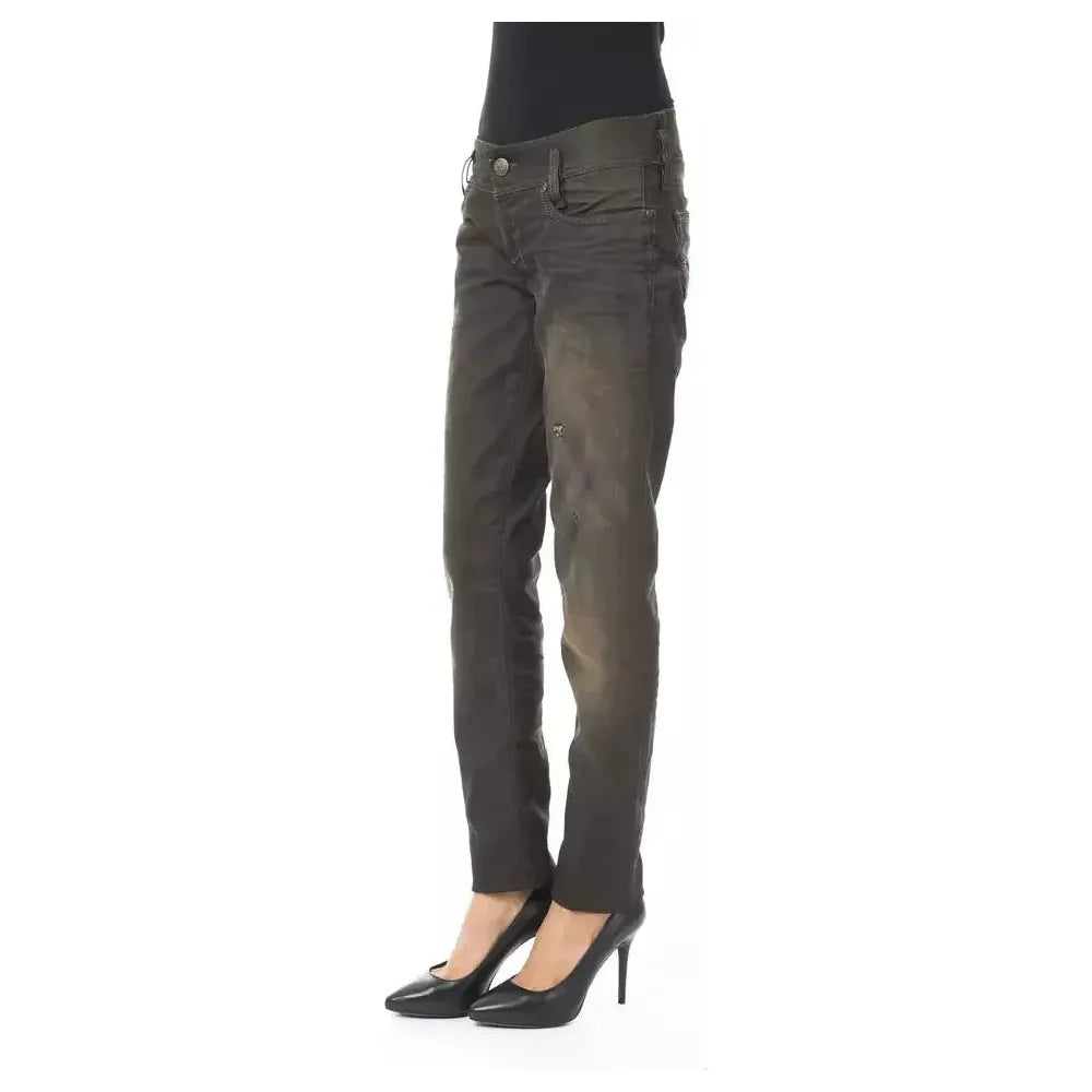 BYBLOS Black Cotton Women Jeans BYBLOS Dark Slate Gray