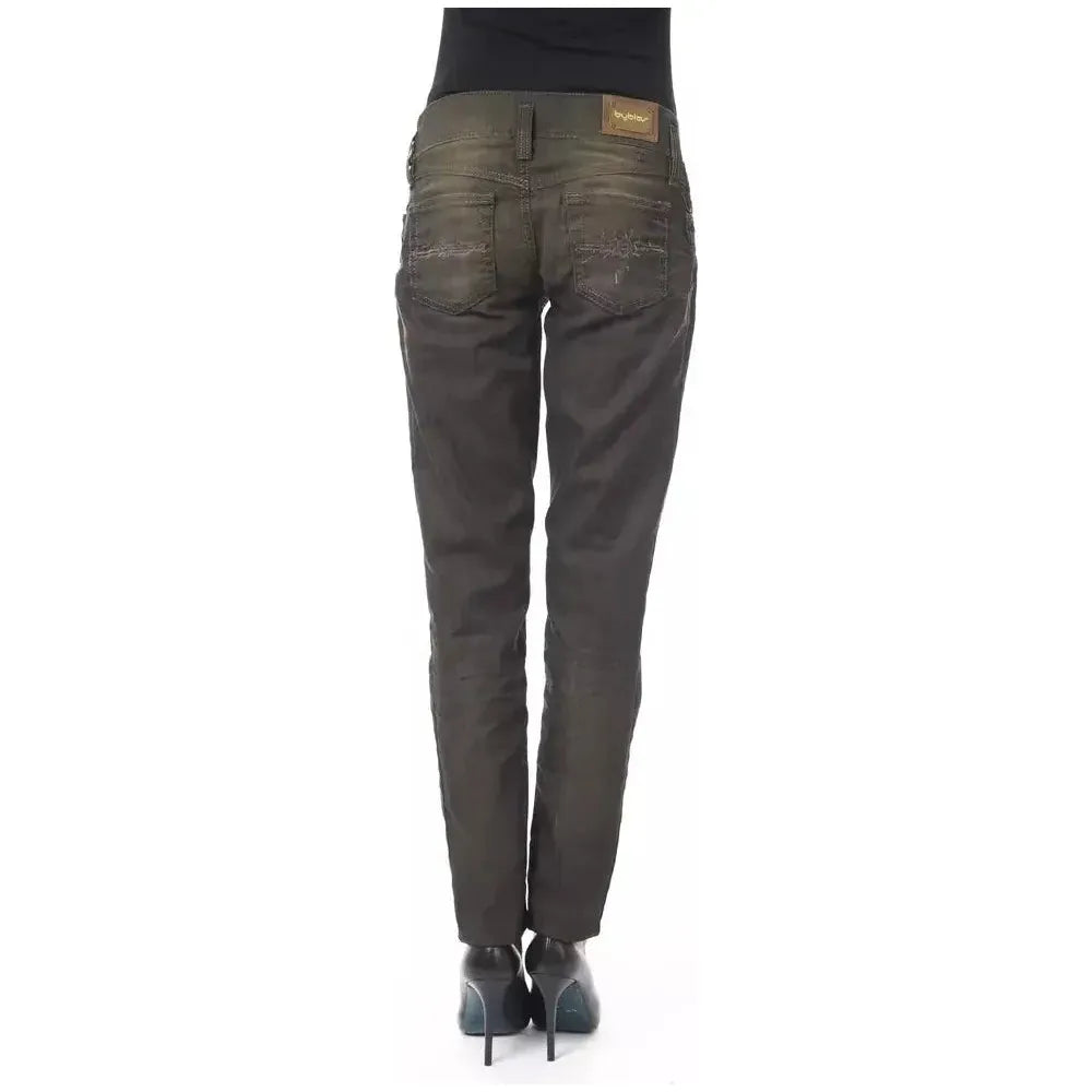 BYBLOS Black Cotton Women Jeans BYBLOS Dark Slate Gray