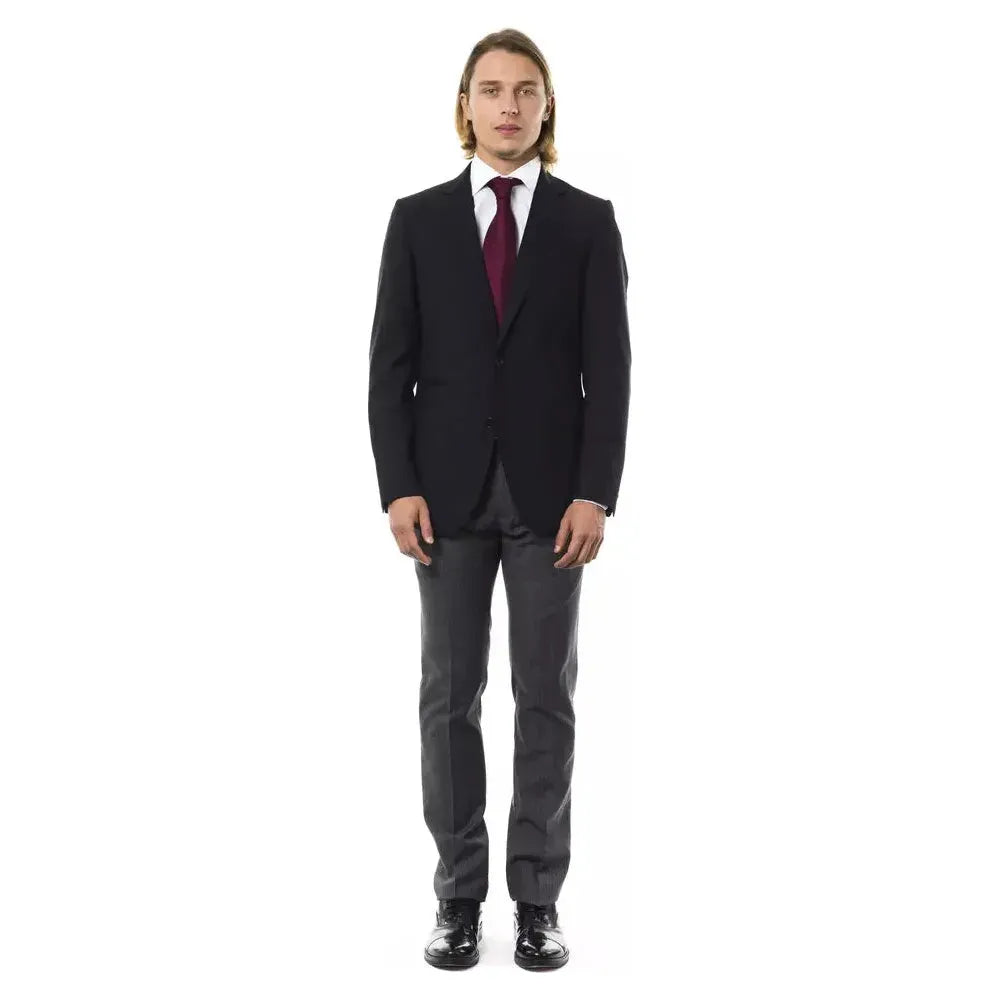 Uominitaliani Black Wool Men's Blazer Uominitaliani Dark Slate Gray