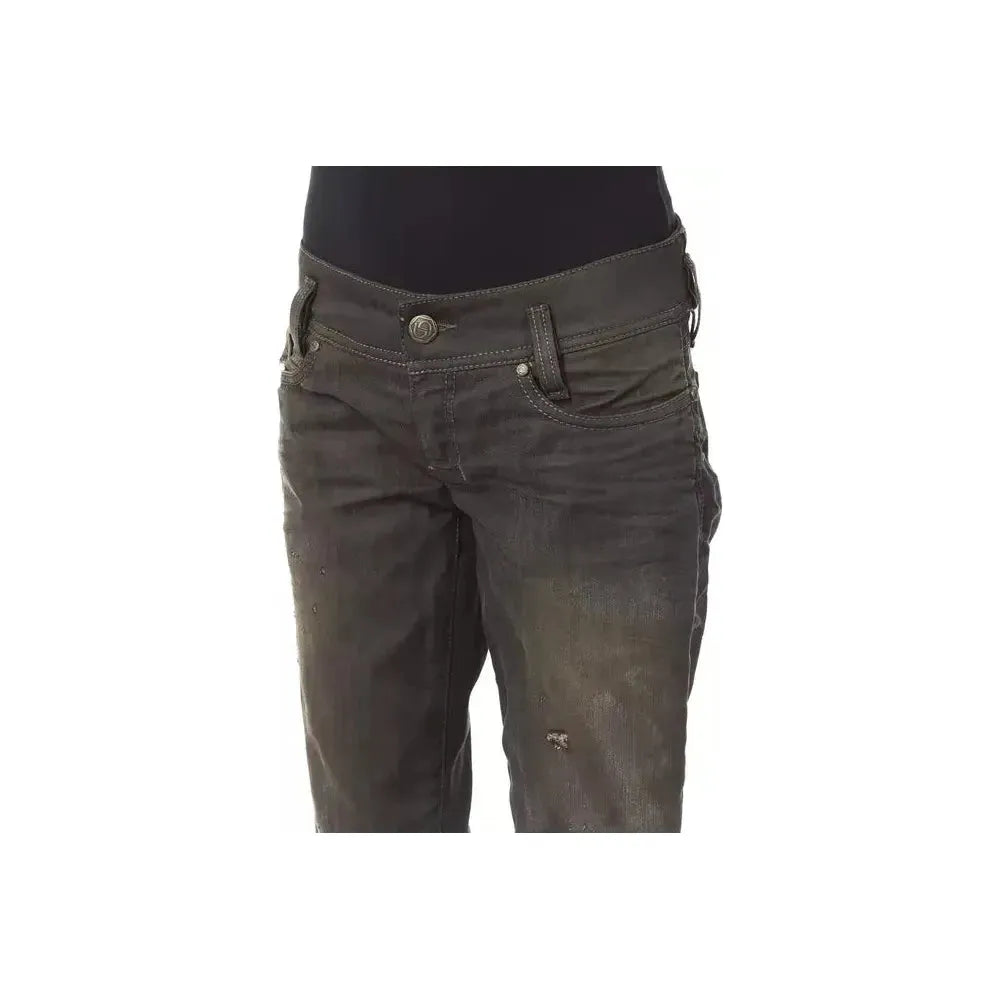 BYBLOS Black Cotton Women Jeans BYBLOS Dark Slate Gray