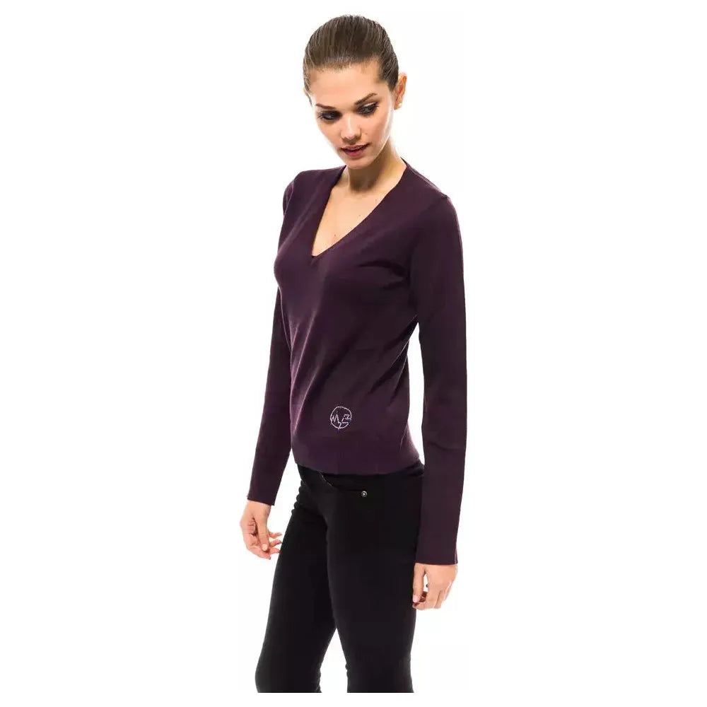 Montana Blu Purple Wool Women Sweater Montana Blu Dark Slate Gray