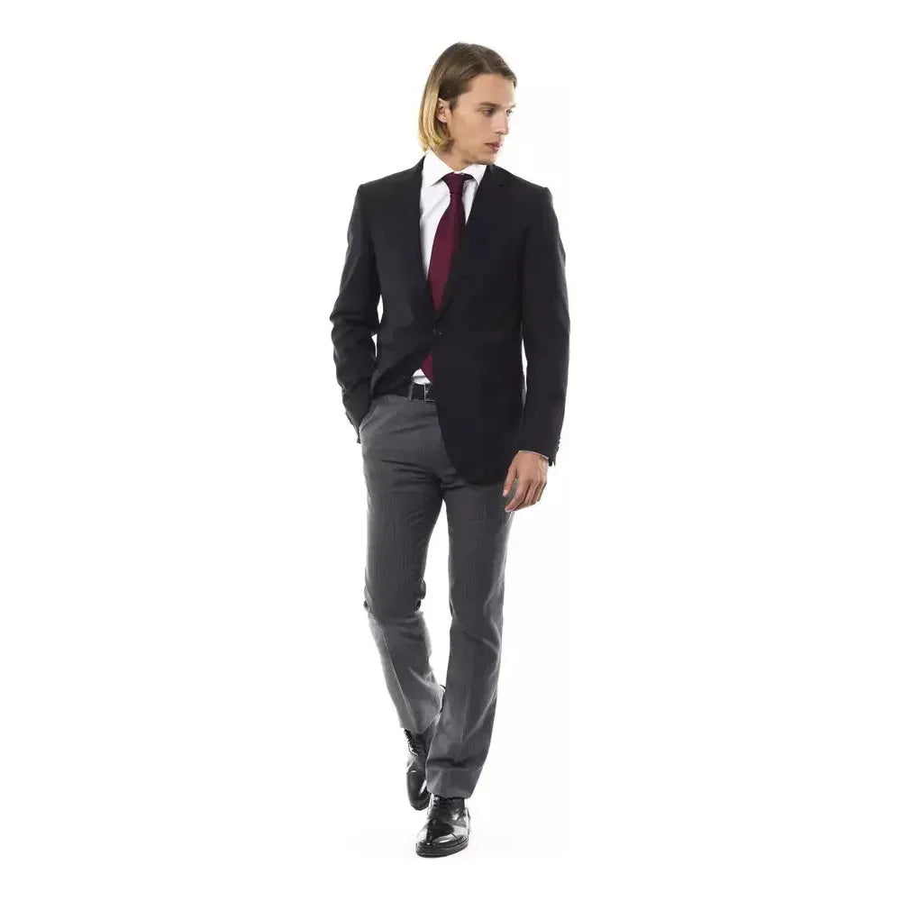 Uominitaliani Black Wool Men's Blazer Uominitaliani Dark Slate Gray
