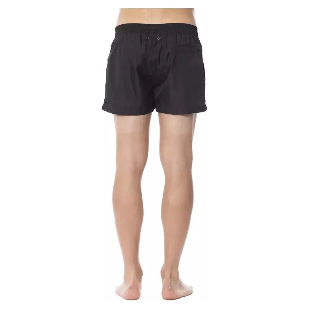 Roberto Cavalli Sport Black Polyester Men Swimsuit Roberto Cavalli Sport Rosy Brown