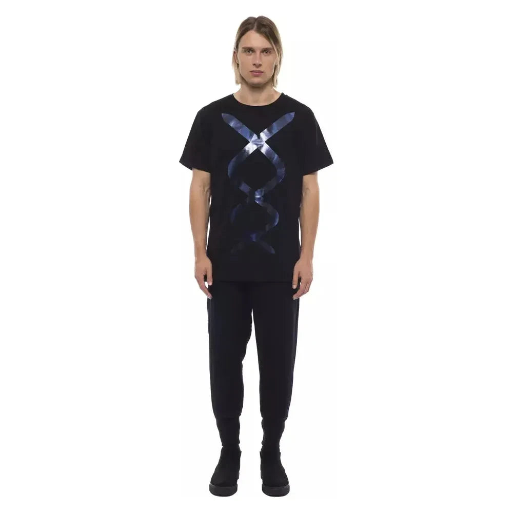 Nicolo Tonetto Black Cotton Men T-Shirt Nicolo Tonetto Dark Slate Gray