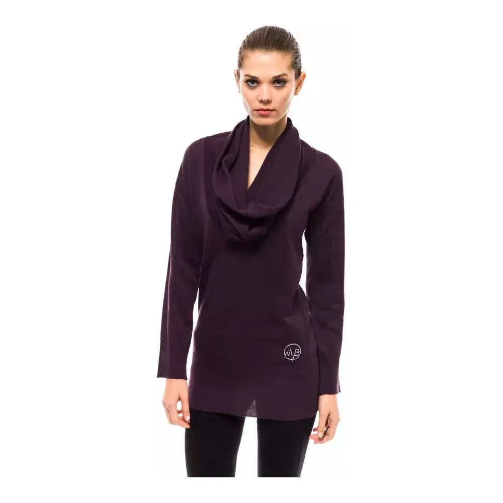 Montana Blu Purple Wool Women Sweater Montana Blu Dark Slate Gray