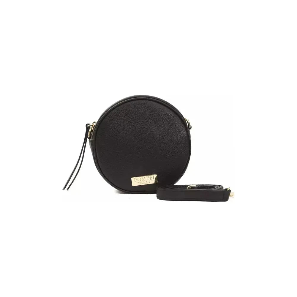 Pompei Donatella Black Leather Women Crossbody Crossbody Bag Pompei Donatella Dark Slate Gray