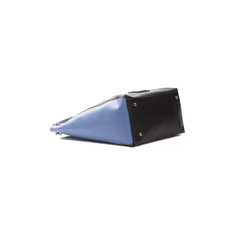Pompei Donatella Black Leather Women Shoulder Bag Pompei Donatella Dark Slate Gray