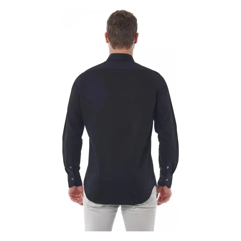 Bagutta Black Cotton Men's Shirt Bagutta Dark Slate Gray