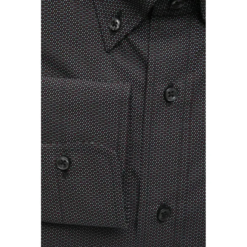 Robert Friedman Black Cotton Men's Shirt Robert Friedman Dark Slate Gray