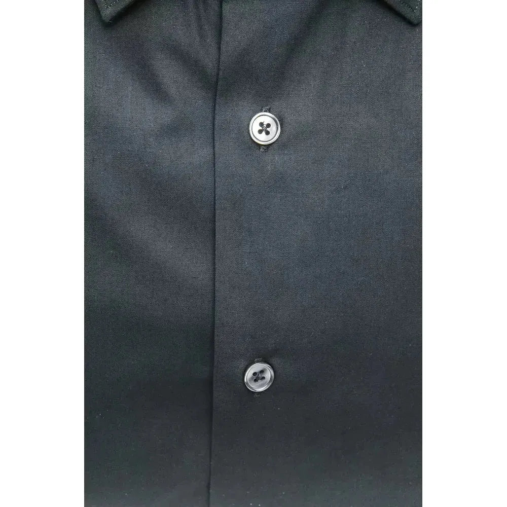 Robert Friedman Black Cotton Men Shirt Robert Friedman Dark Slate Gray