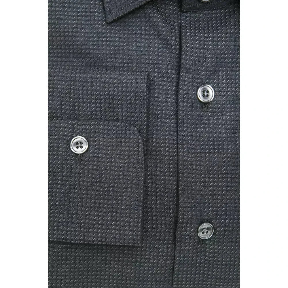 Robert Friedman Black Cotton Men Shirt Robert Friedman Dark Slate Gray