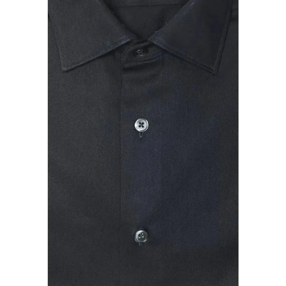Robert Friedman Black Cotton Men Shirt Robert Friedman Dark Slate Gray
