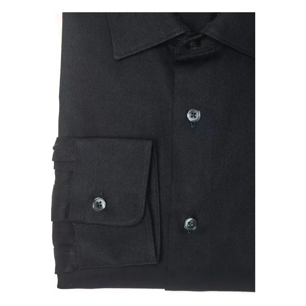 Robert Friedman Black Cotton Men Shirt Robert Friedman Dark Slate Gray