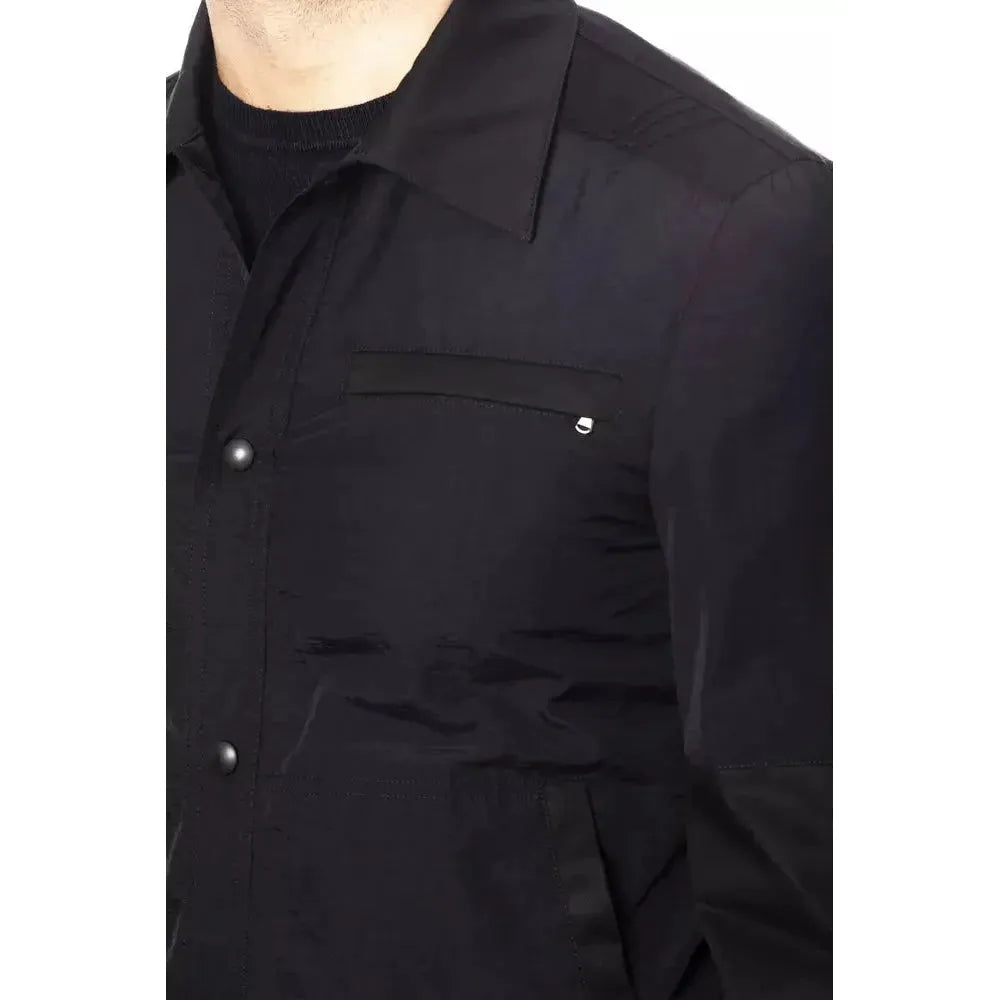 Verri Black Cotton Men's Bomber Jacket Coats & Jackets Verri Dark Slate Gray