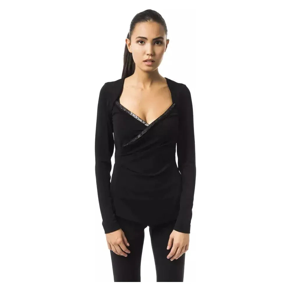 BYBLOS Black Viscose Women Top BYBLOS Tan