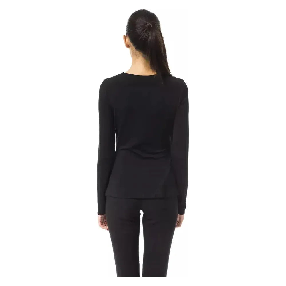 BYBLOS Black Viscose Women Top BYBLOS Dark Slate Gray